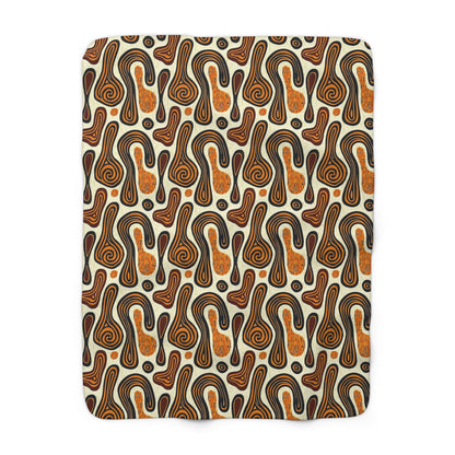 African Mudcloth Sherpa Blanket