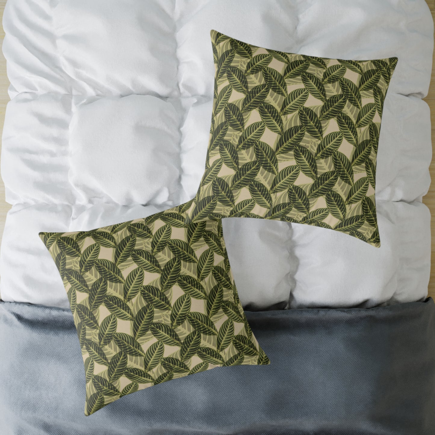 Vintage Leaves Throw Pillow & Cover