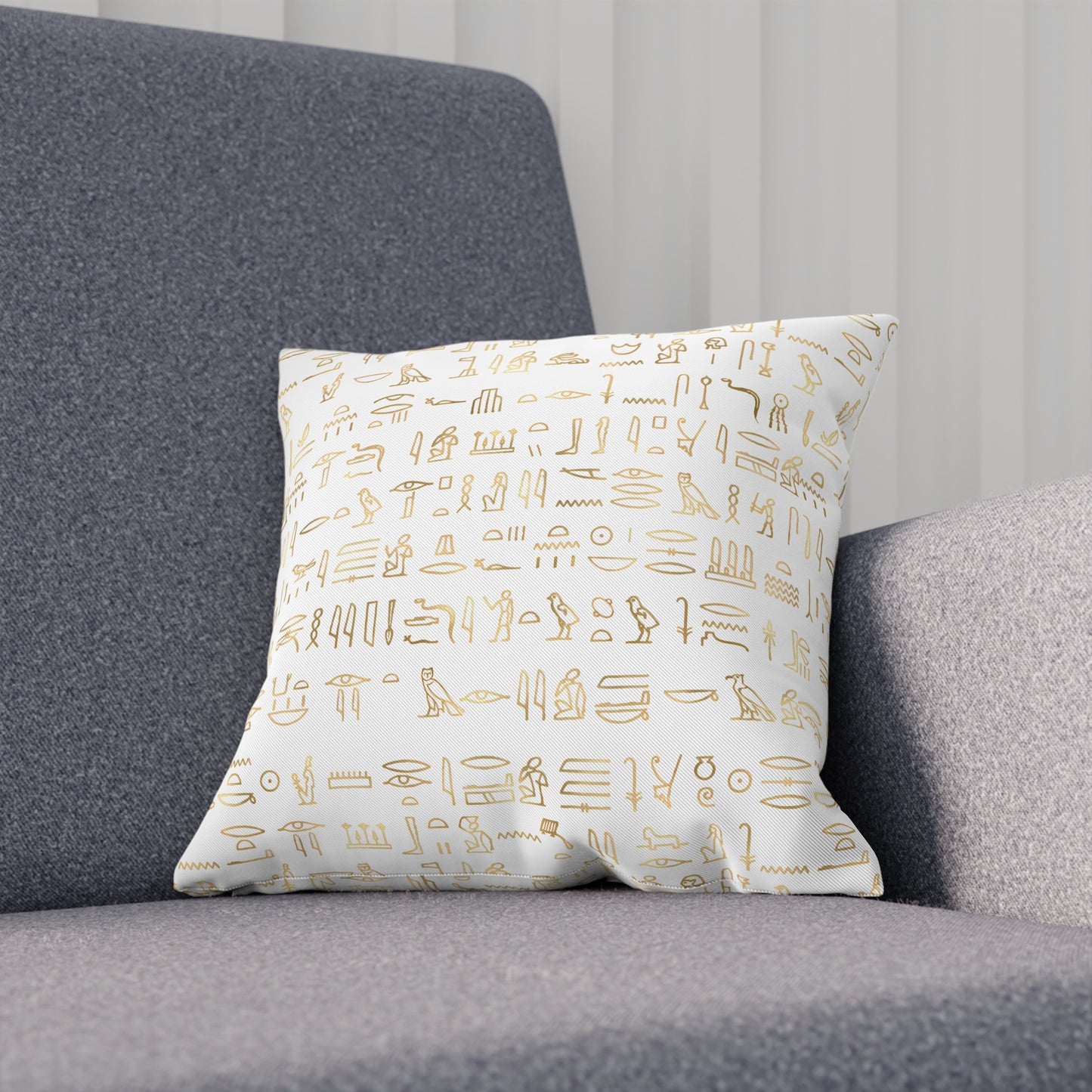 Egyptian Hieroglyphics Gold Pattern Throw Pillow