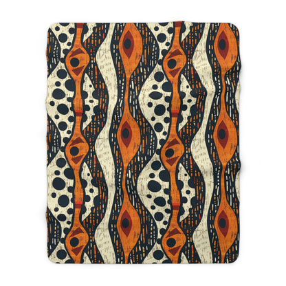 African Tribal Mudcloth Sherpa Blanket