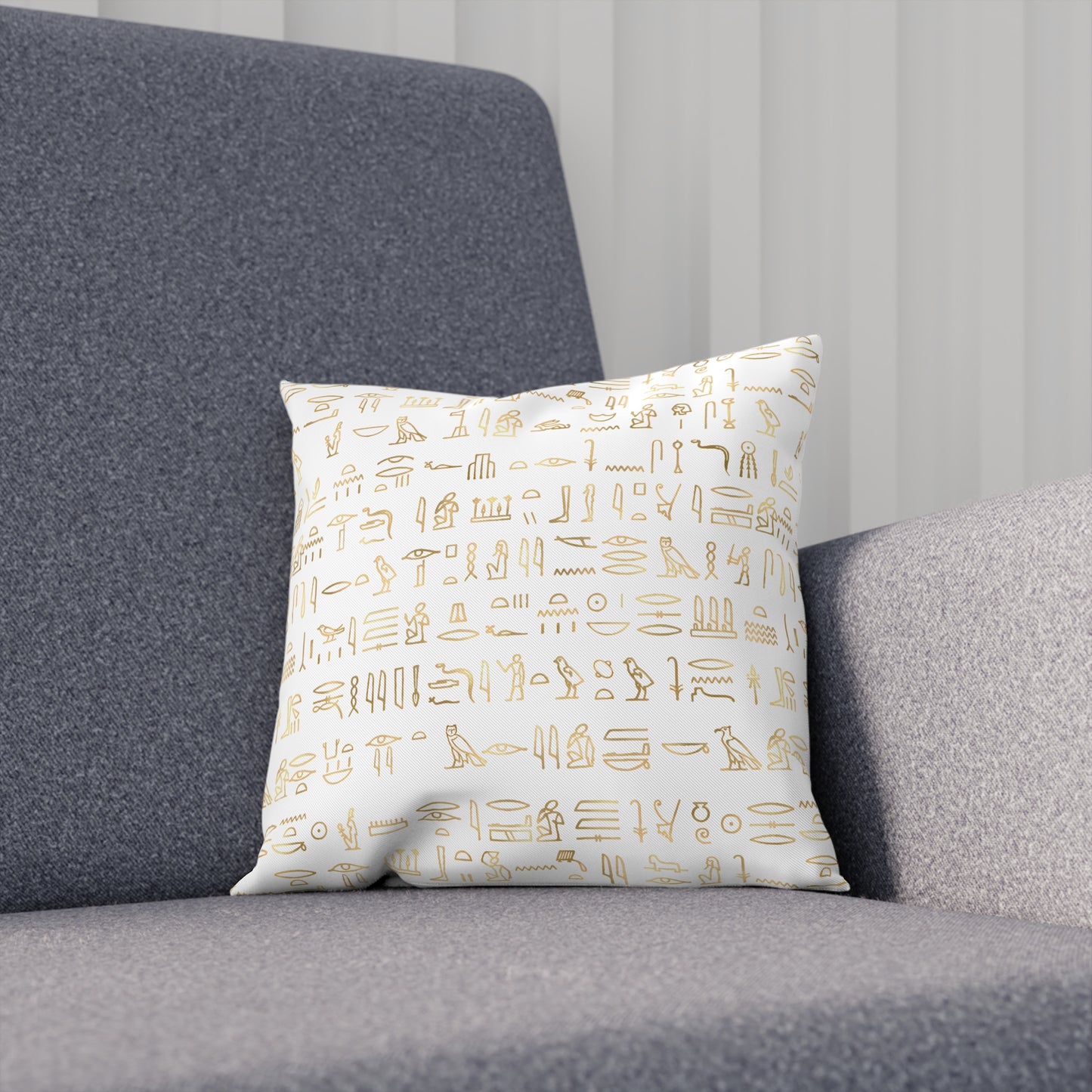 Egyptian Hieroglyphics Gold Pattern Throw Pillow