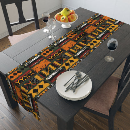 African Art Mudcloth Pattern Table Runner