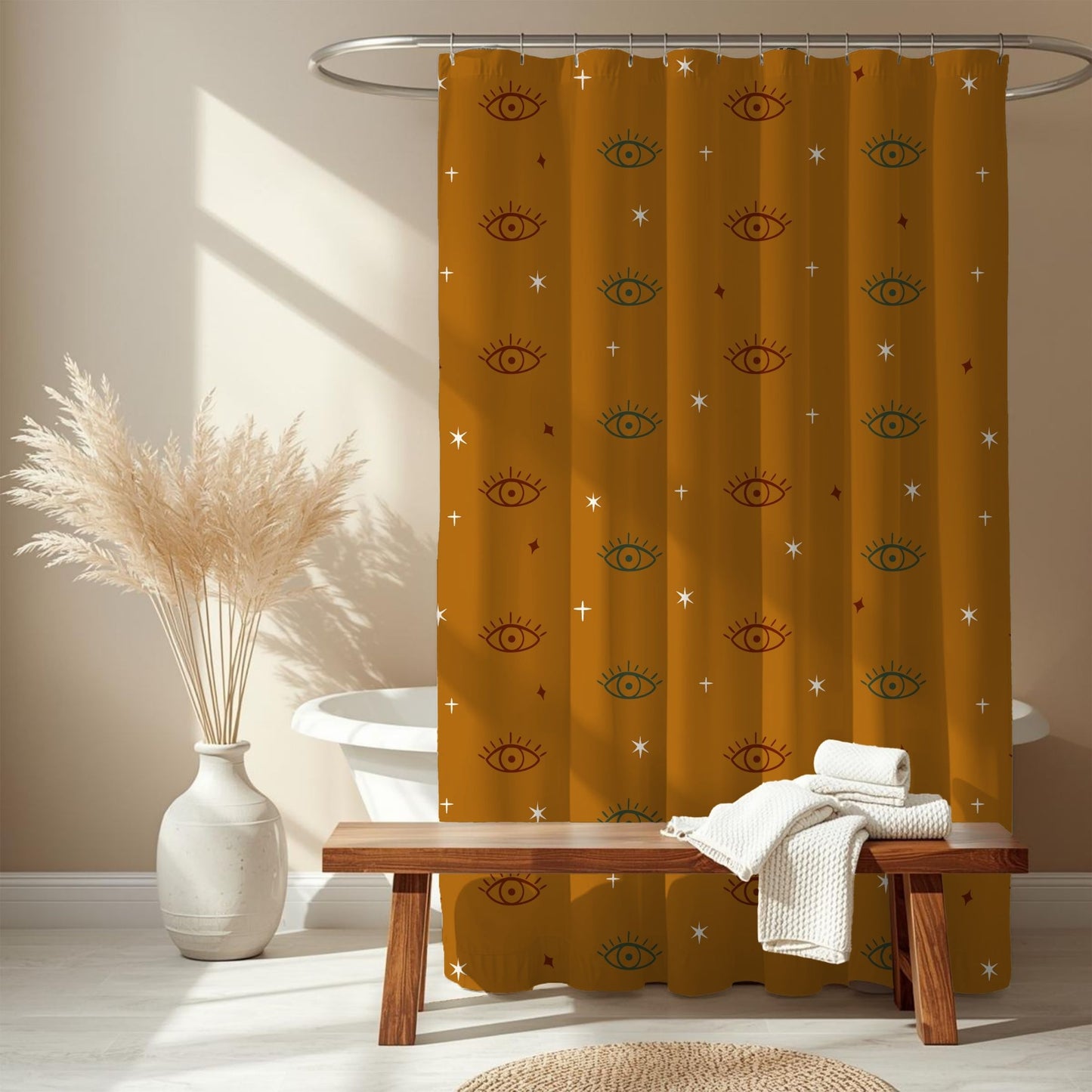 Boho Evil Eye Protection Shower Curtain