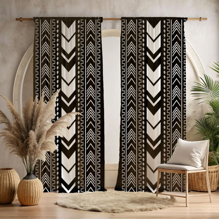 Black White Tribal Curtains