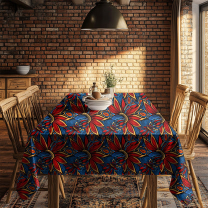 Floral Mudcloth Tablecloth