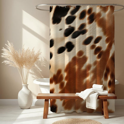 Brown Cowhide Print Shower Curtain