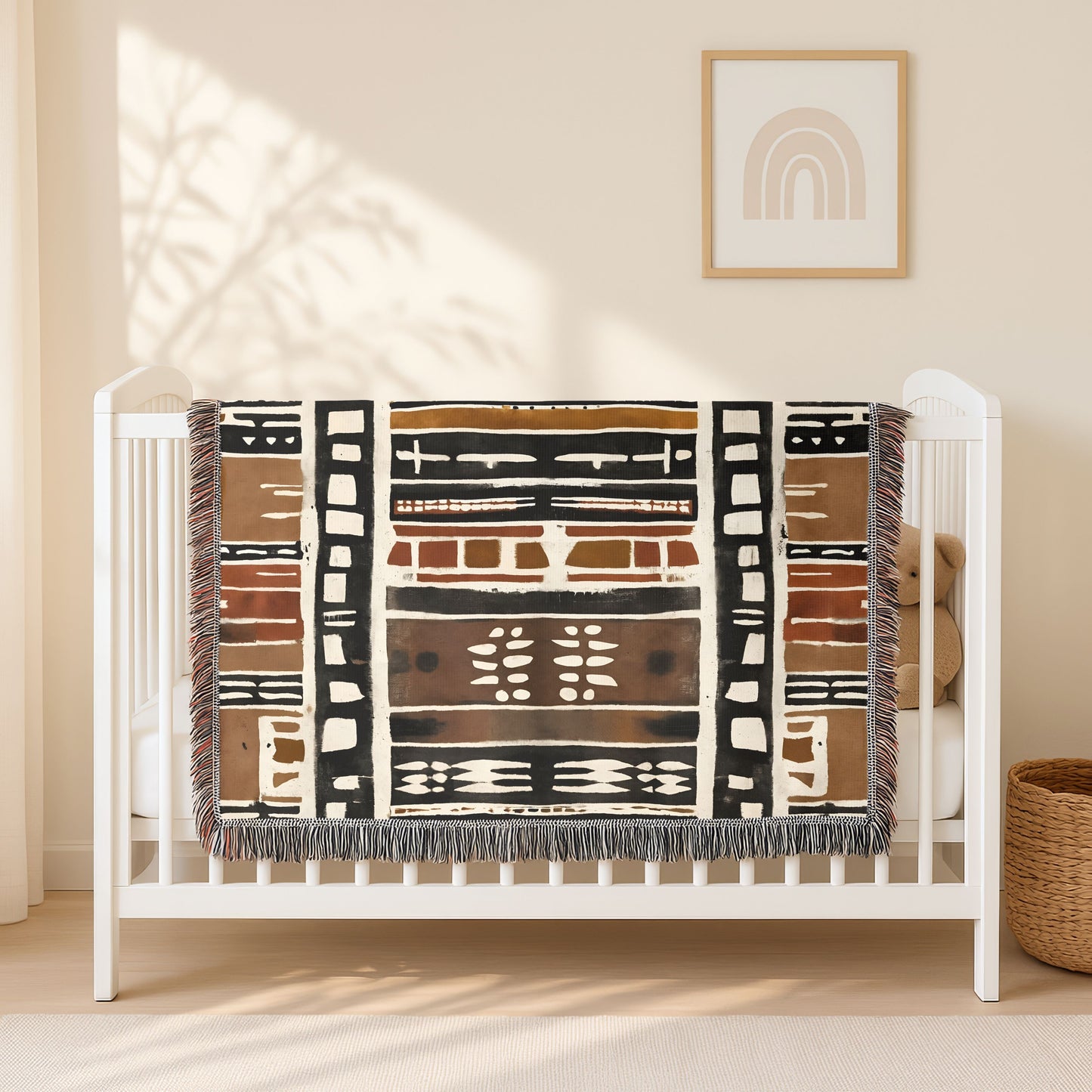 Mudcloth Tribal Pattern Woven Blanket