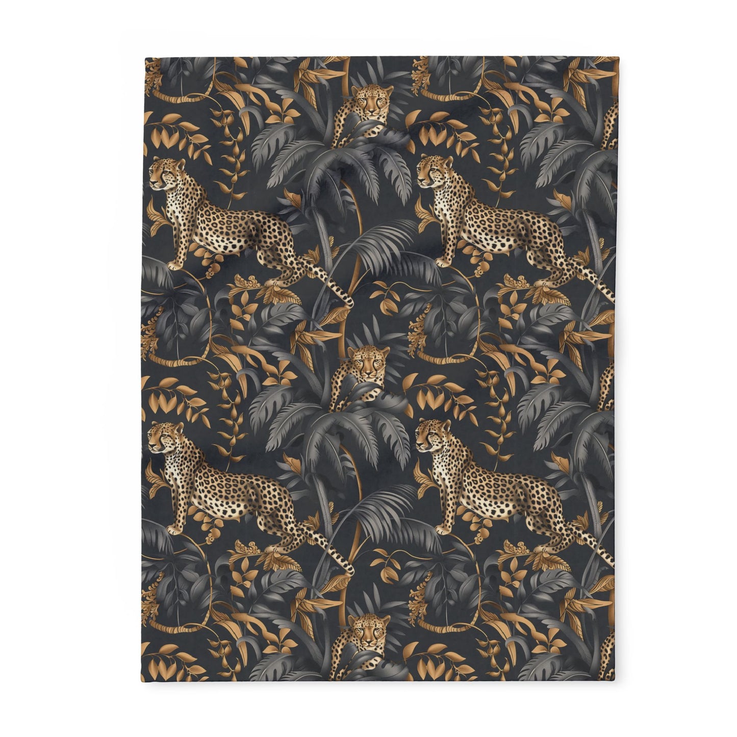 Cheetah Black Jungle Fleece Blanket