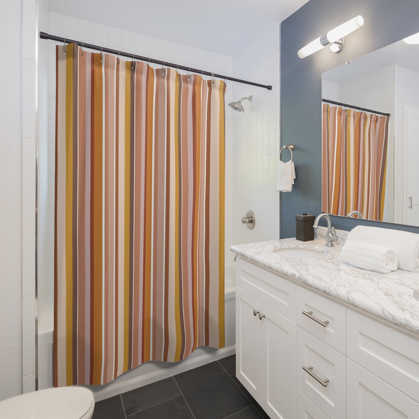 Pastel Striped Shower Curtain