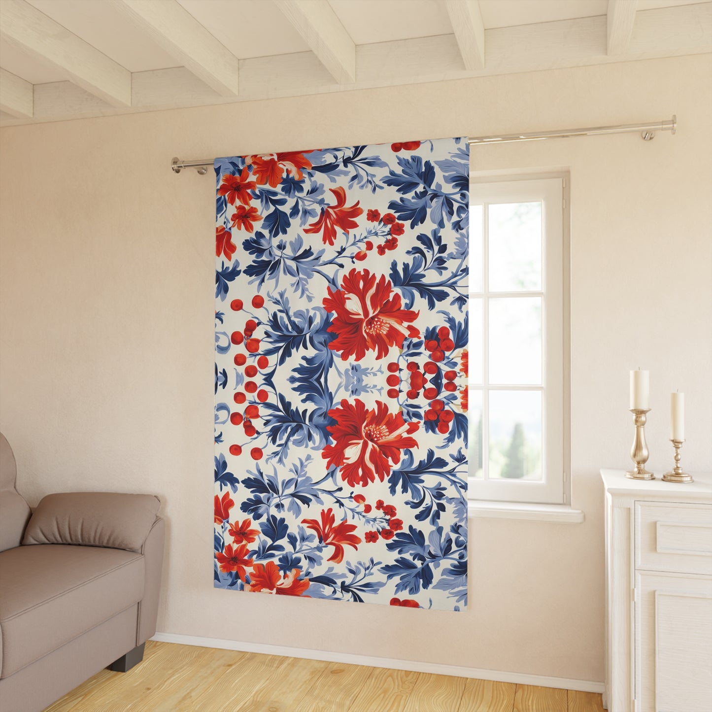 Red White Blue Window Curtain