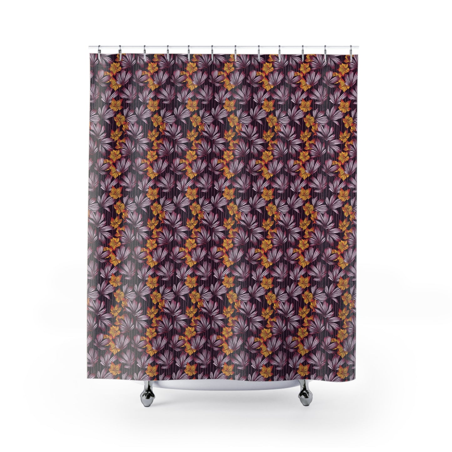 Dark Floral Shower Curtain