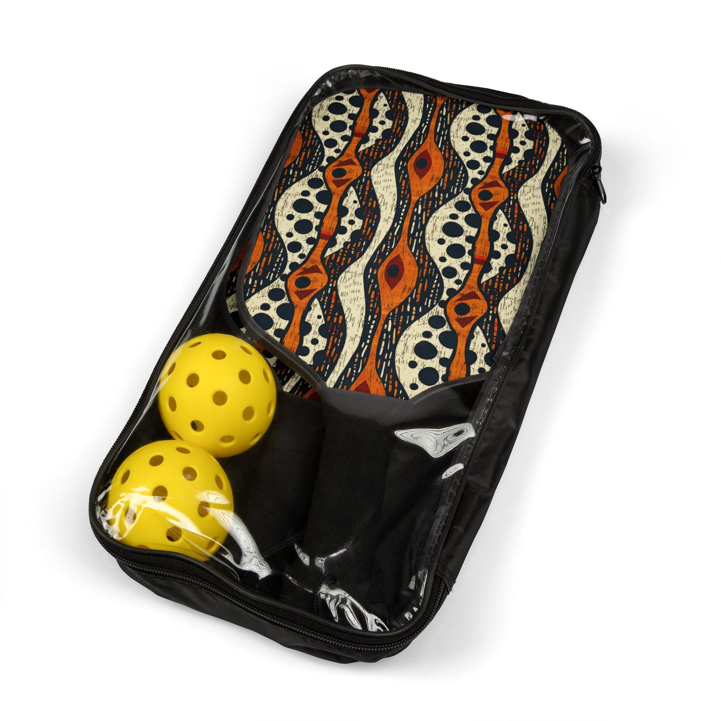 Pickleball Kit Set with Tribal Print Paddles