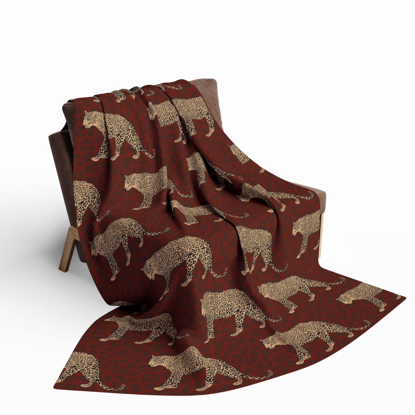 Leopard on Leopard Print Fleece Blanket