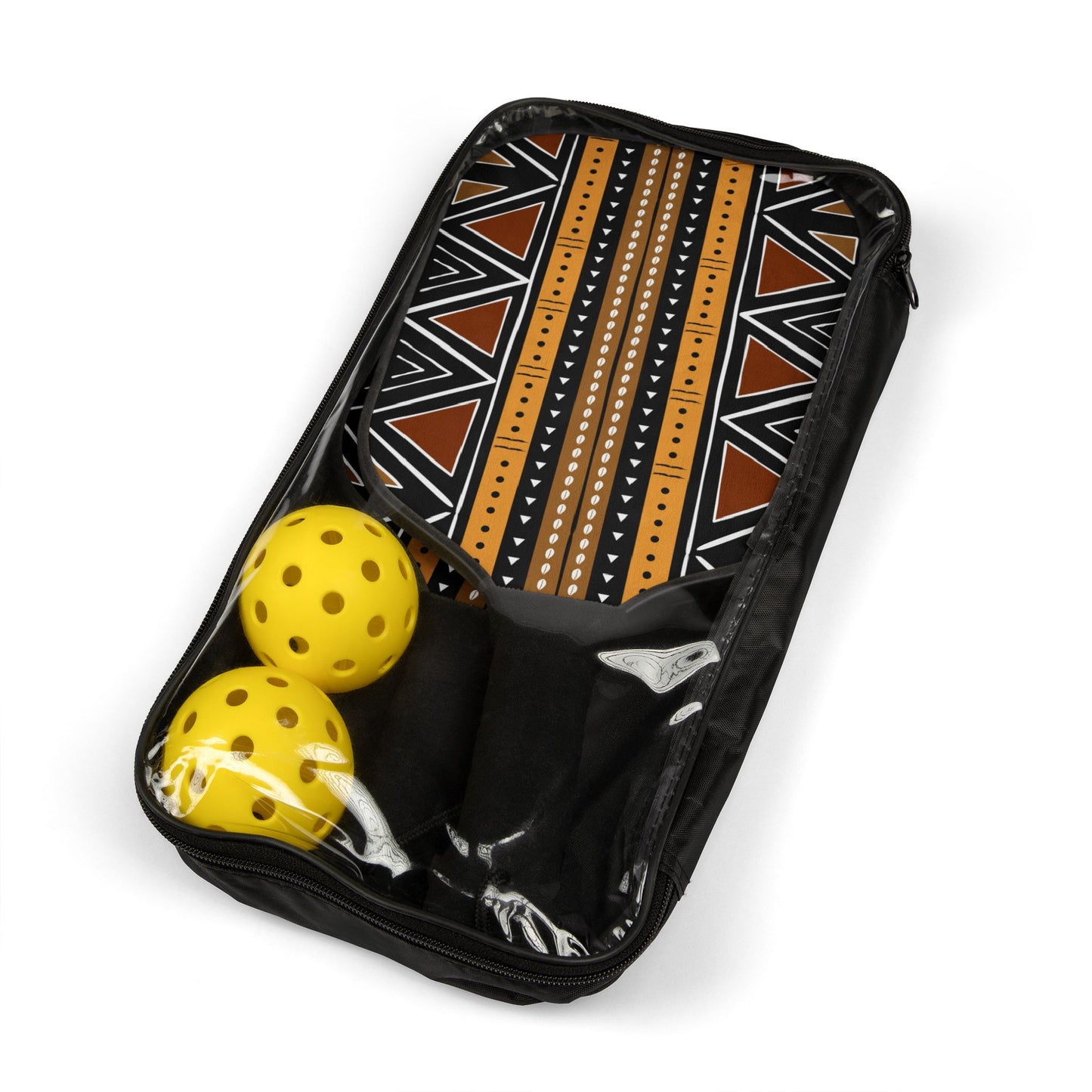 African Mudcloth Print Pickleball Paddle Set