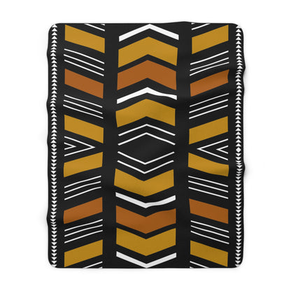 Bogolan Mudcloth Sherpa Throw