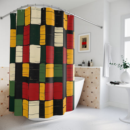 African Kente Pattern Shower Curtain