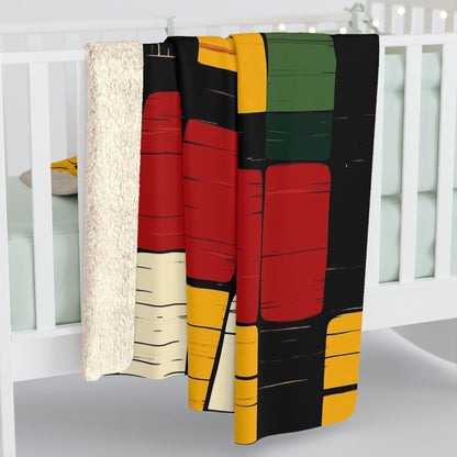 Kente Print Sherpa Fleece Blanket