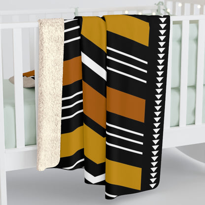 Bogolan Mudcloth Sherpa Throw