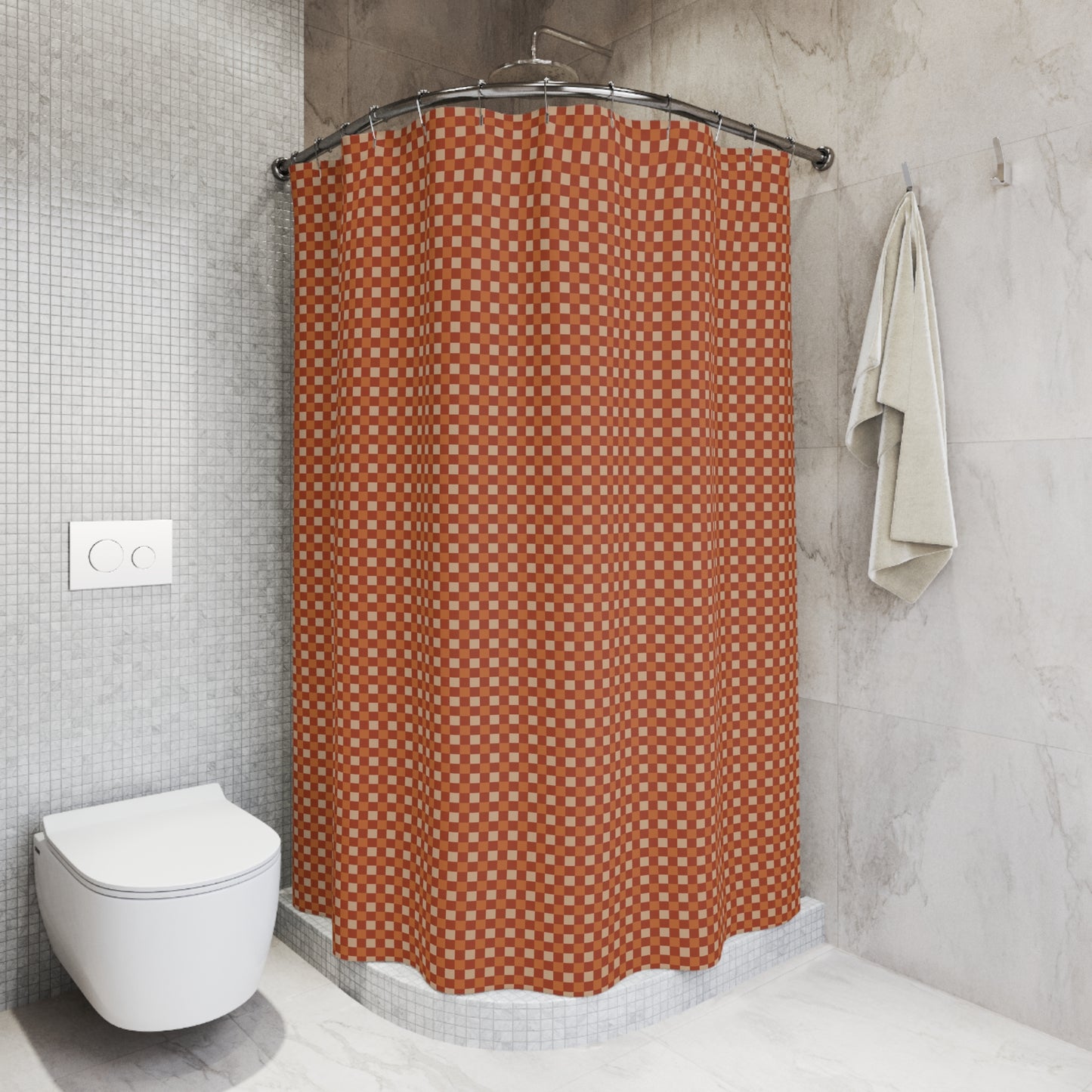 Rustic Checkered Shower Curtains