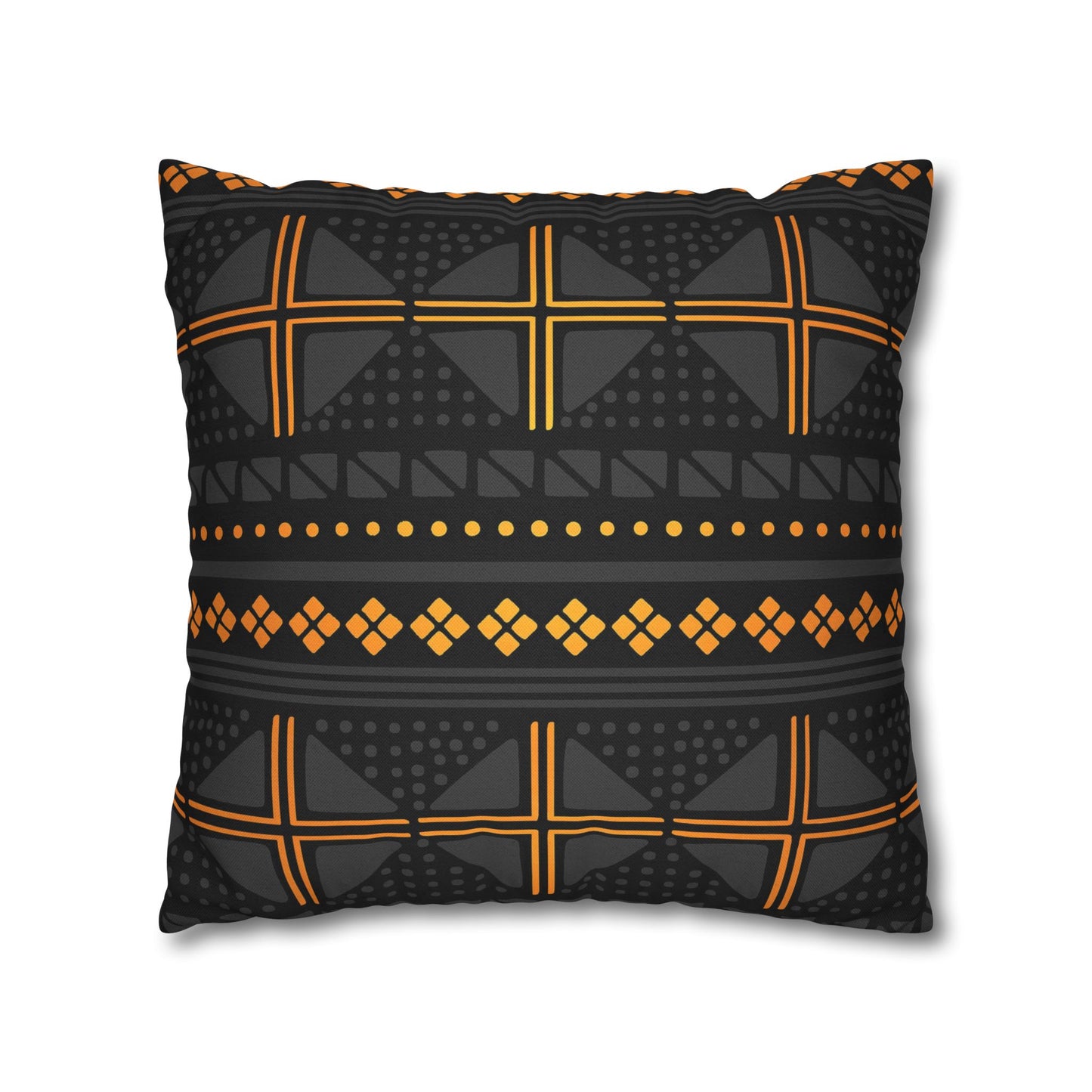 Black Gold Tribal Pillow Cover