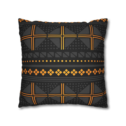 Black Gold Tribal Pillow Cover