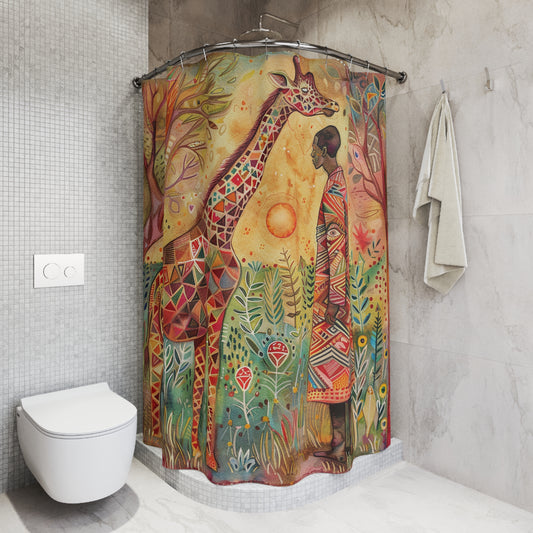 Bohemian Giraffe Shower Curtain