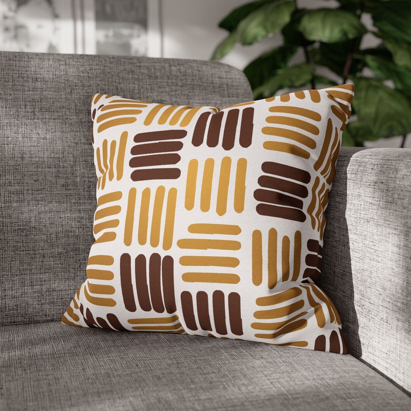 Tribal Mocha Stripes Pillow Cover