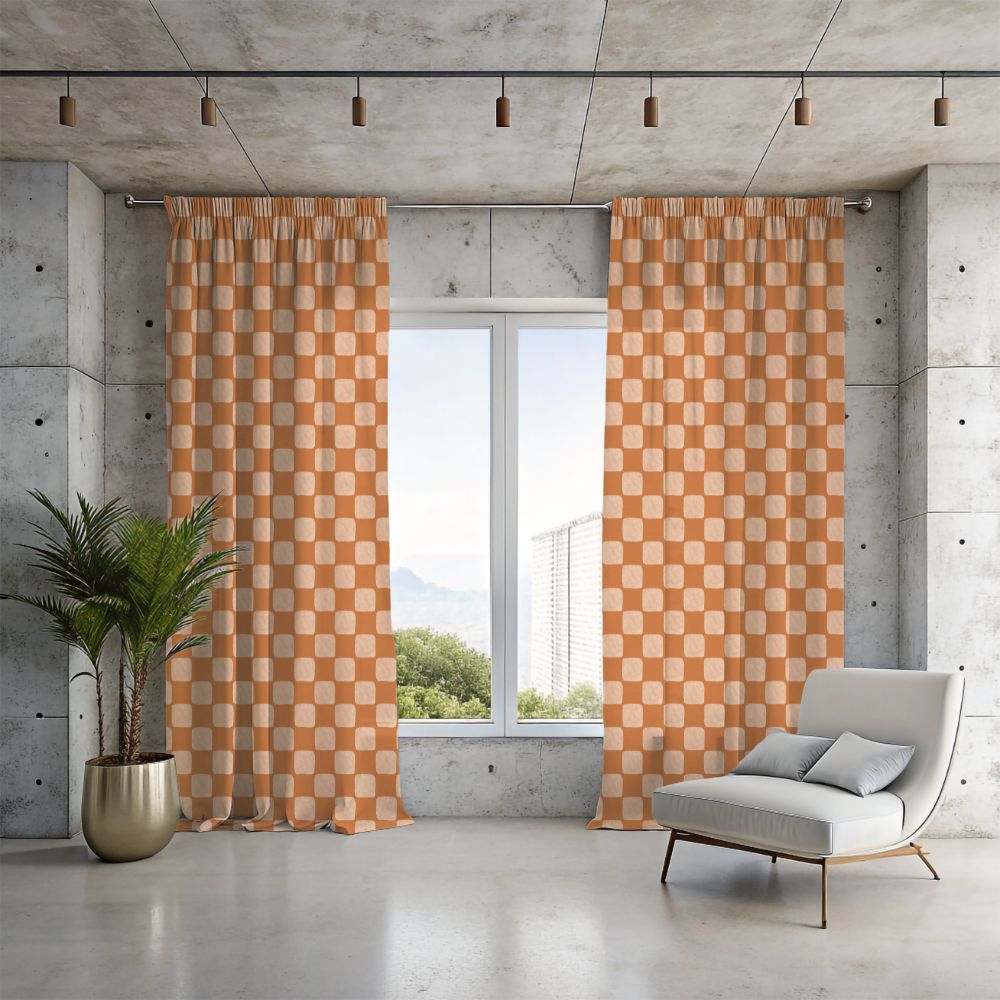 Retro Checkered Curtains
