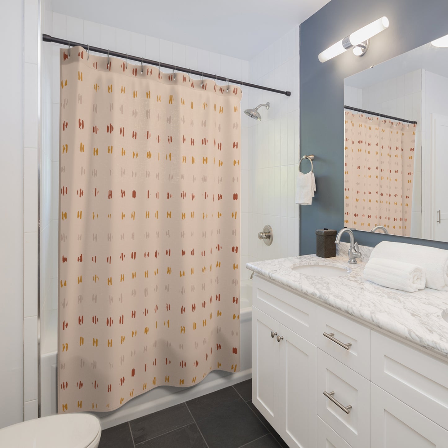 patterned bathroom curtains