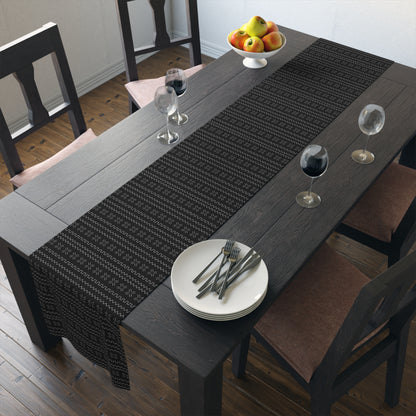 Cultural dining linens including African print napkins, placemats, and table runners.