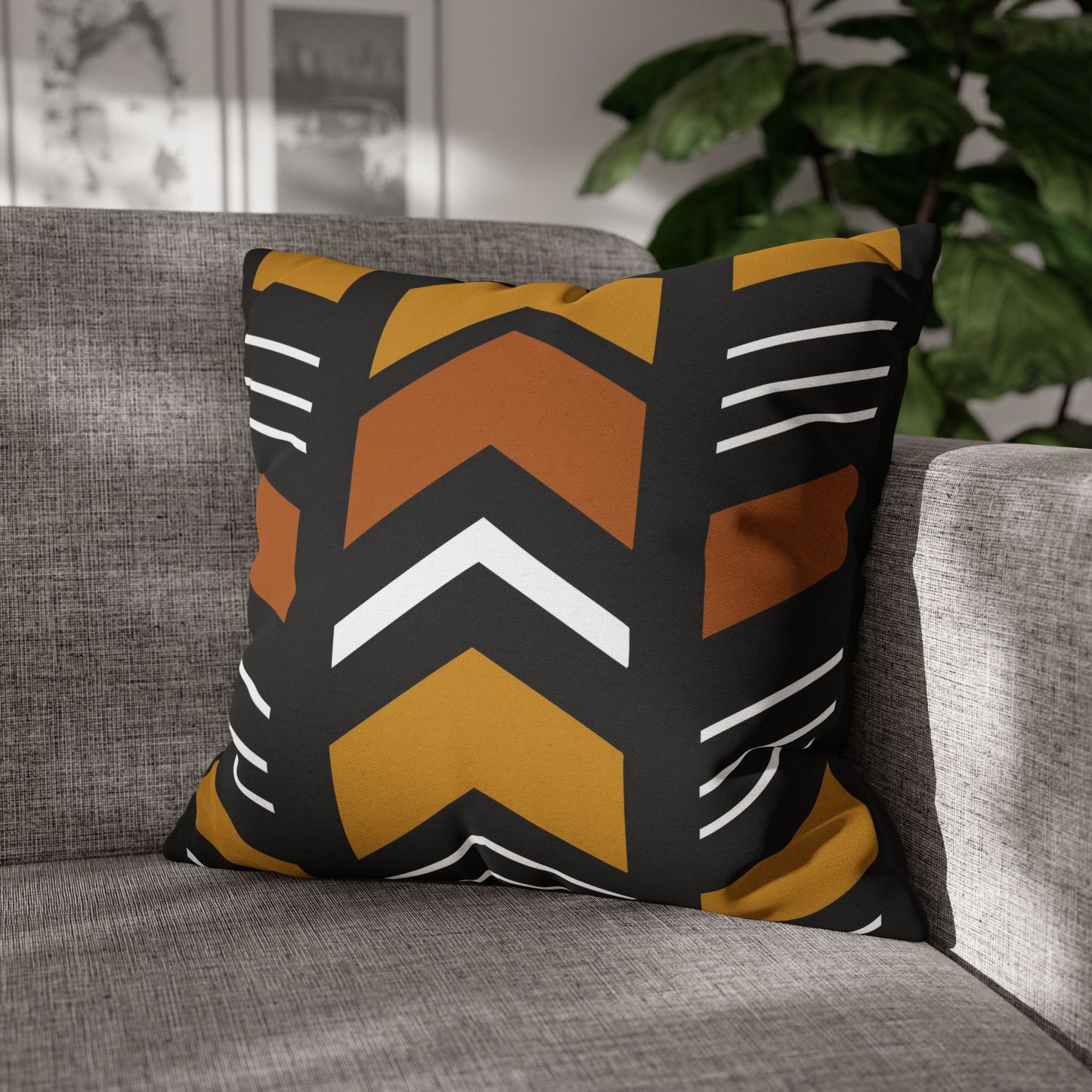 African Geometric Throw Pillow