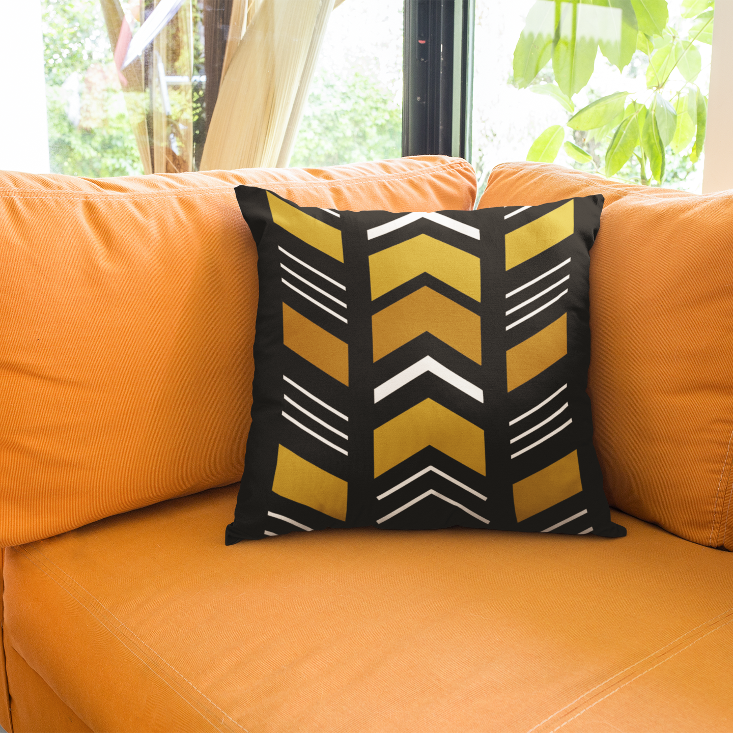African Geometric Throw Pillow