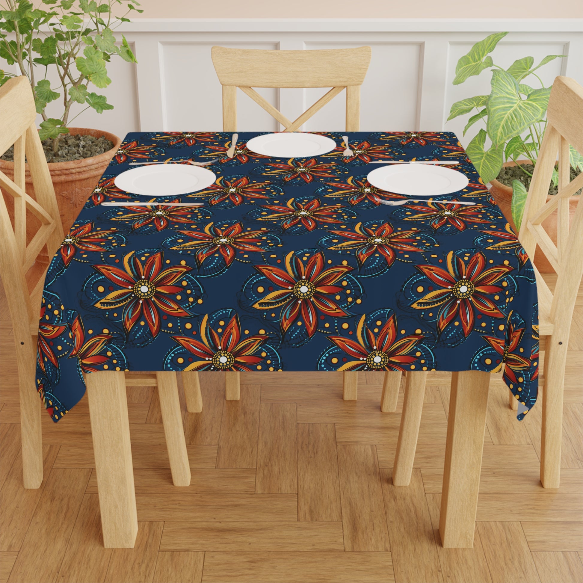 bogolan  print tablecloth for dining room decor