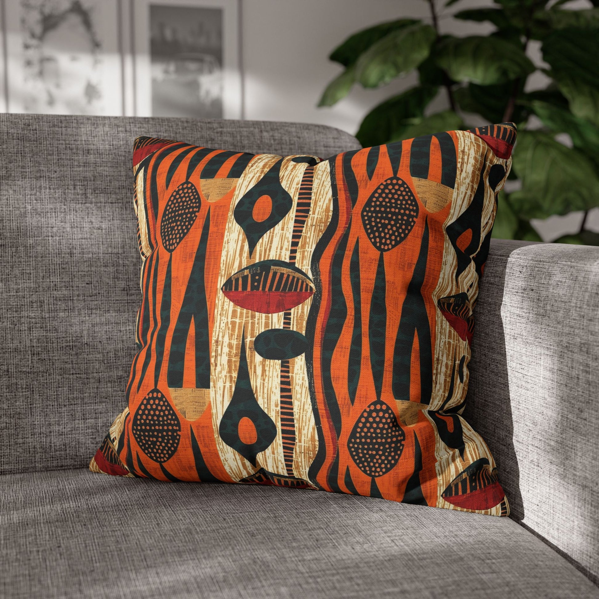 African Print Throw Pillow Cover-Sanktuari Decor