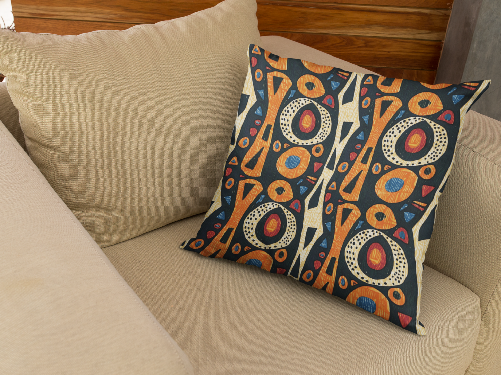 African Tribal Throw Pillow Cover-Sanktuari Decor