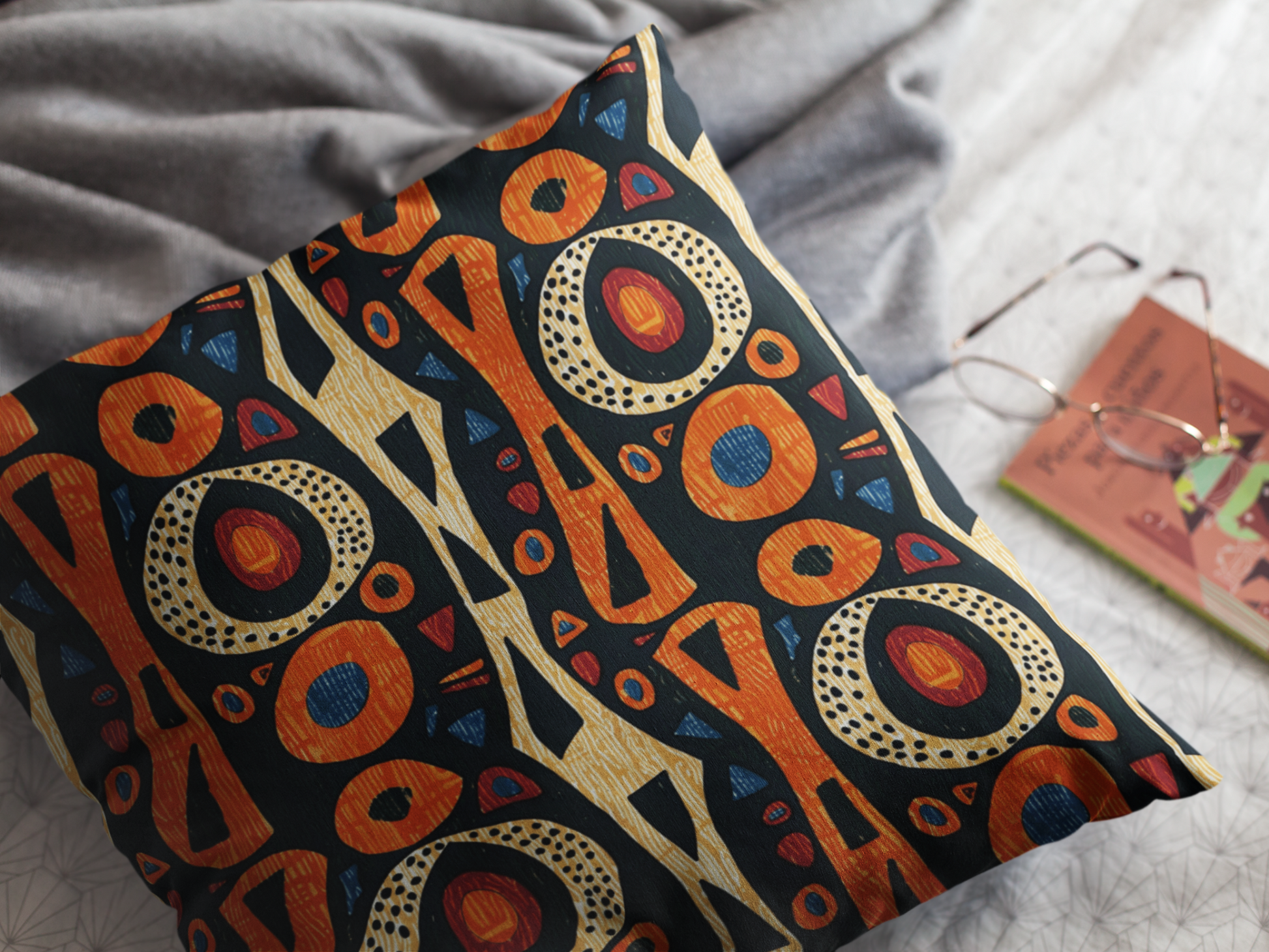 African Tribal Throw Pillow Cover-Sanktuari Decor