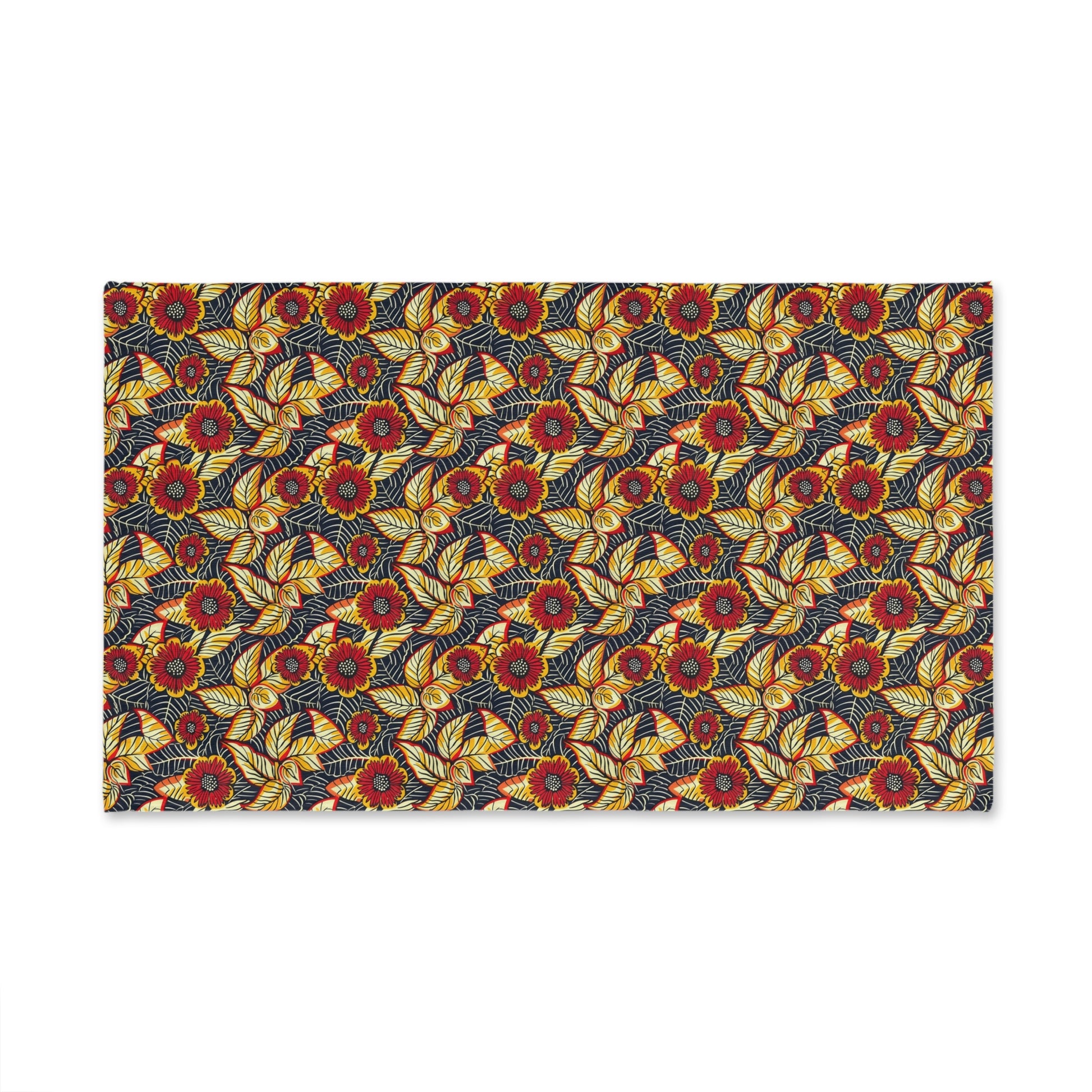 Decorative hand towel with a floral pattern on a white background