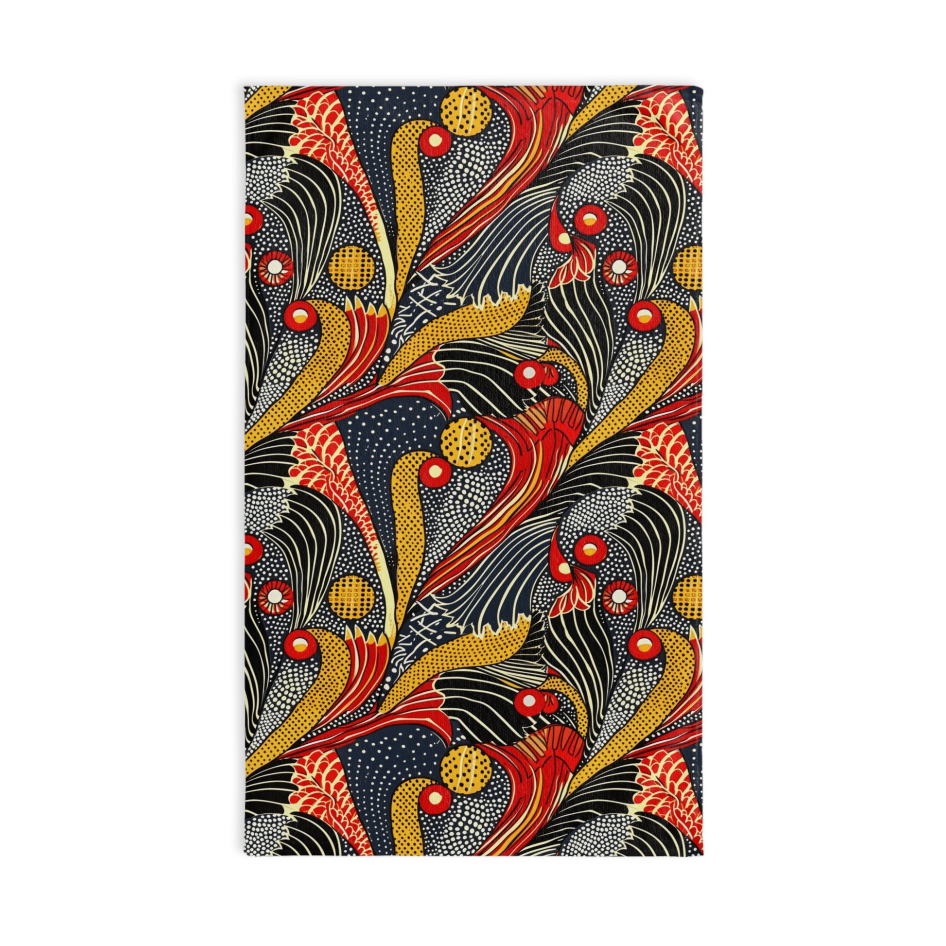 Decorative fabric with abstract floral pattern on a white background