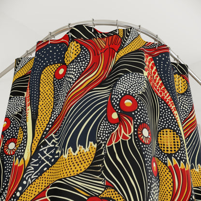 african mudcloth bathroom curtain