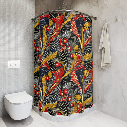 Ankara Print Shower Curtain-Sanktuari Decor