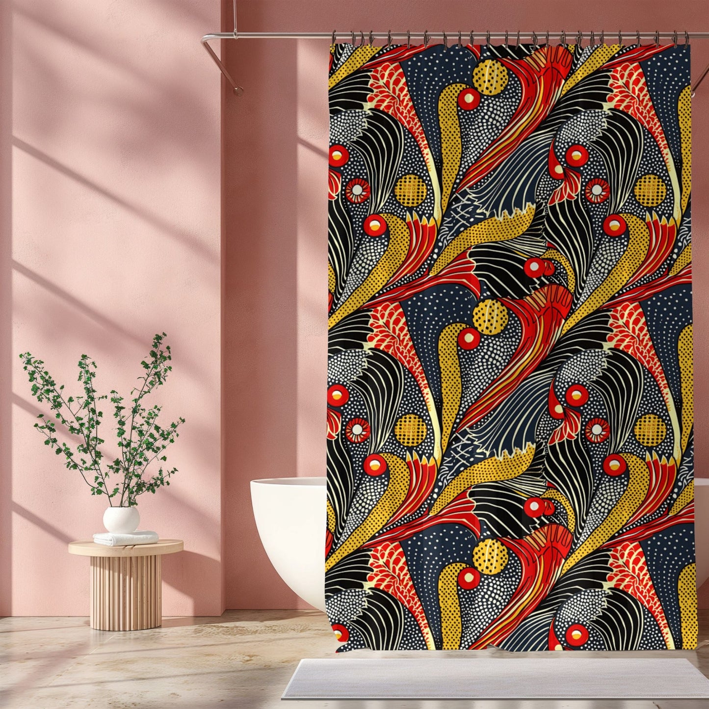 african print shower curtain