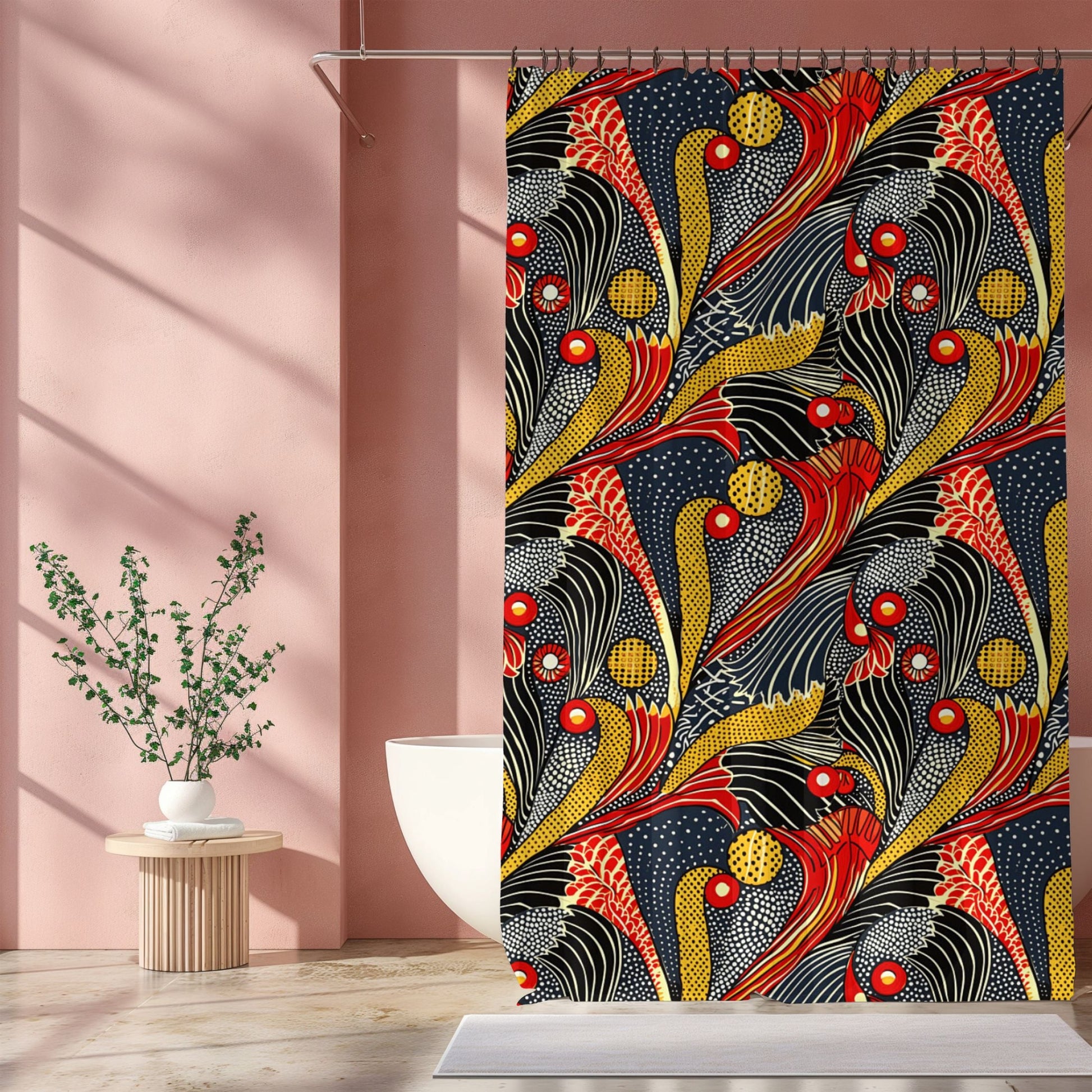 african print shower curtain