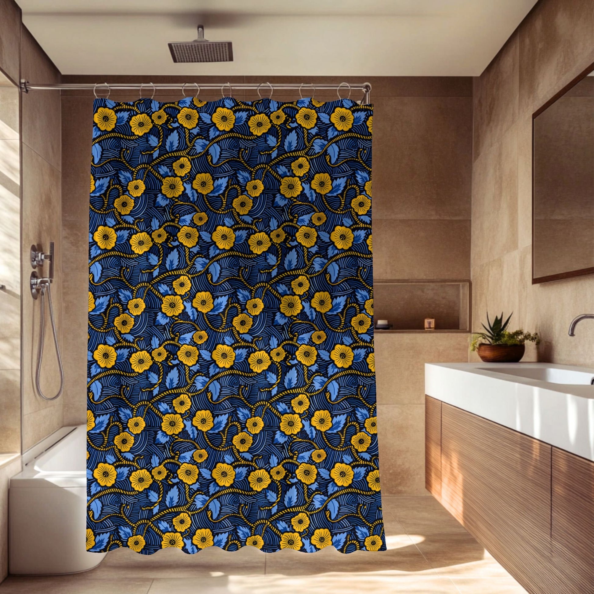 African print shower curtains