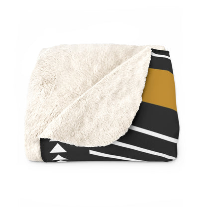 Blanket with striped pattern on a white background