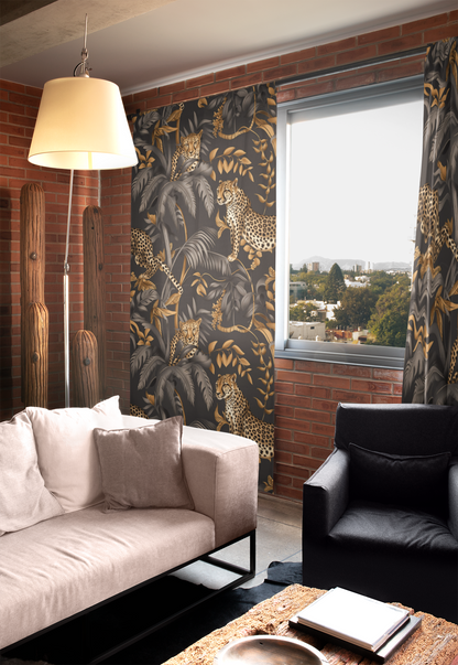 Cultural window curtain panels for living room