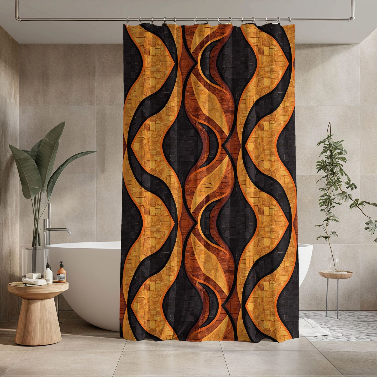 african print shower curtain