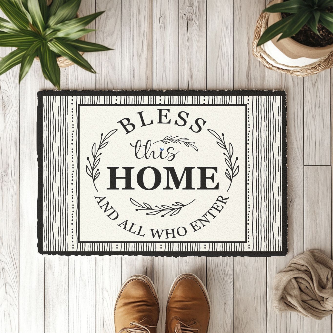 Nazar evil eye door mat for home protection