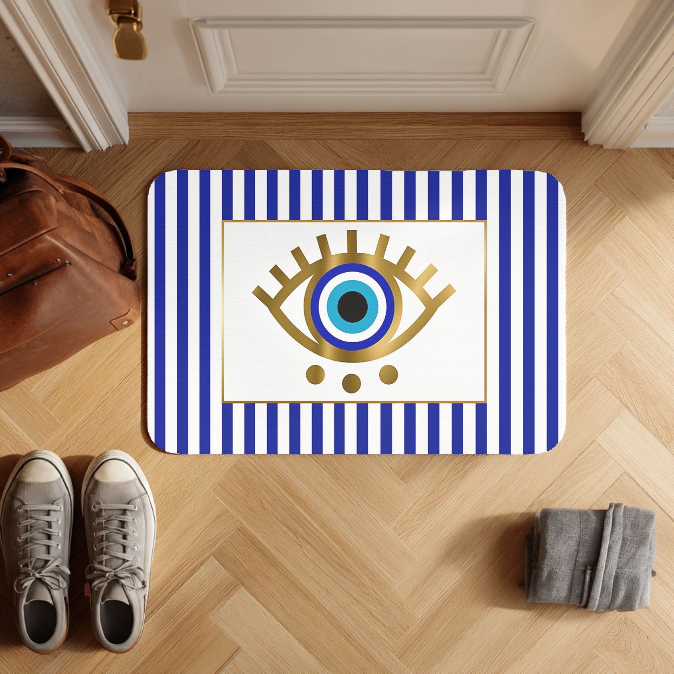 Cultural patterned doormat with anti-slip backing