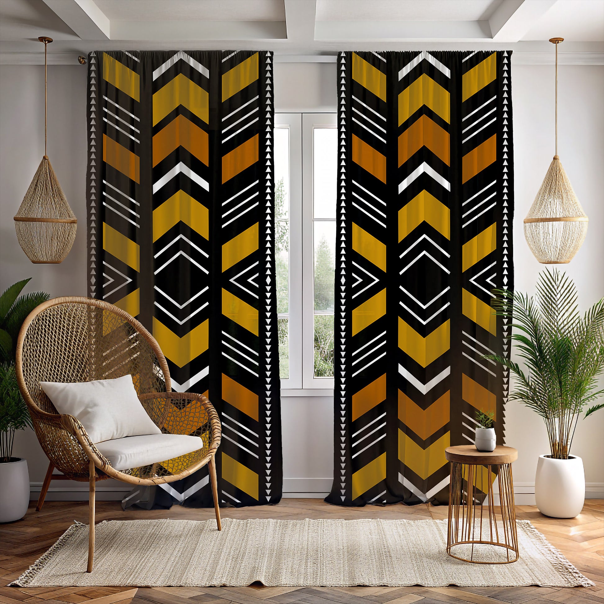 Bogolan Mudcloth Blackout Curtains