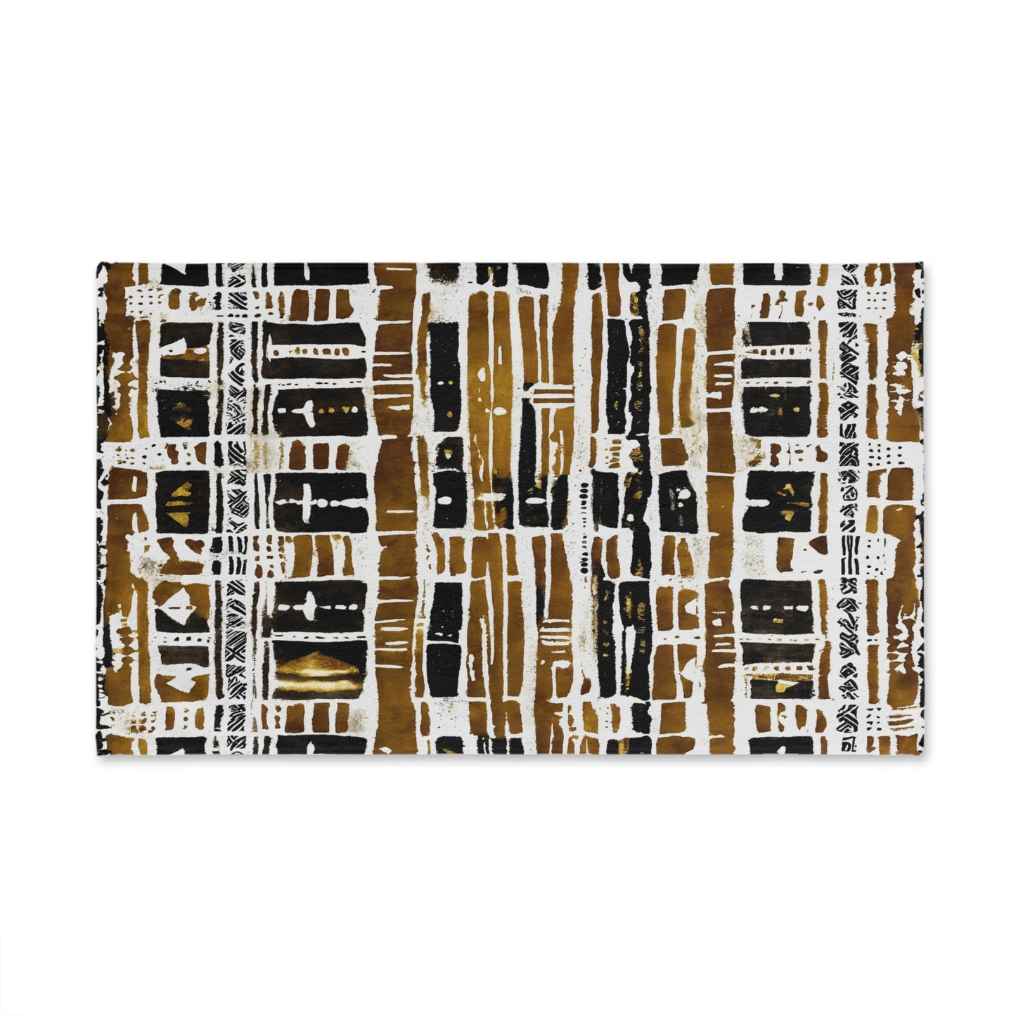 decorative towel with a geometric pattern on a white background